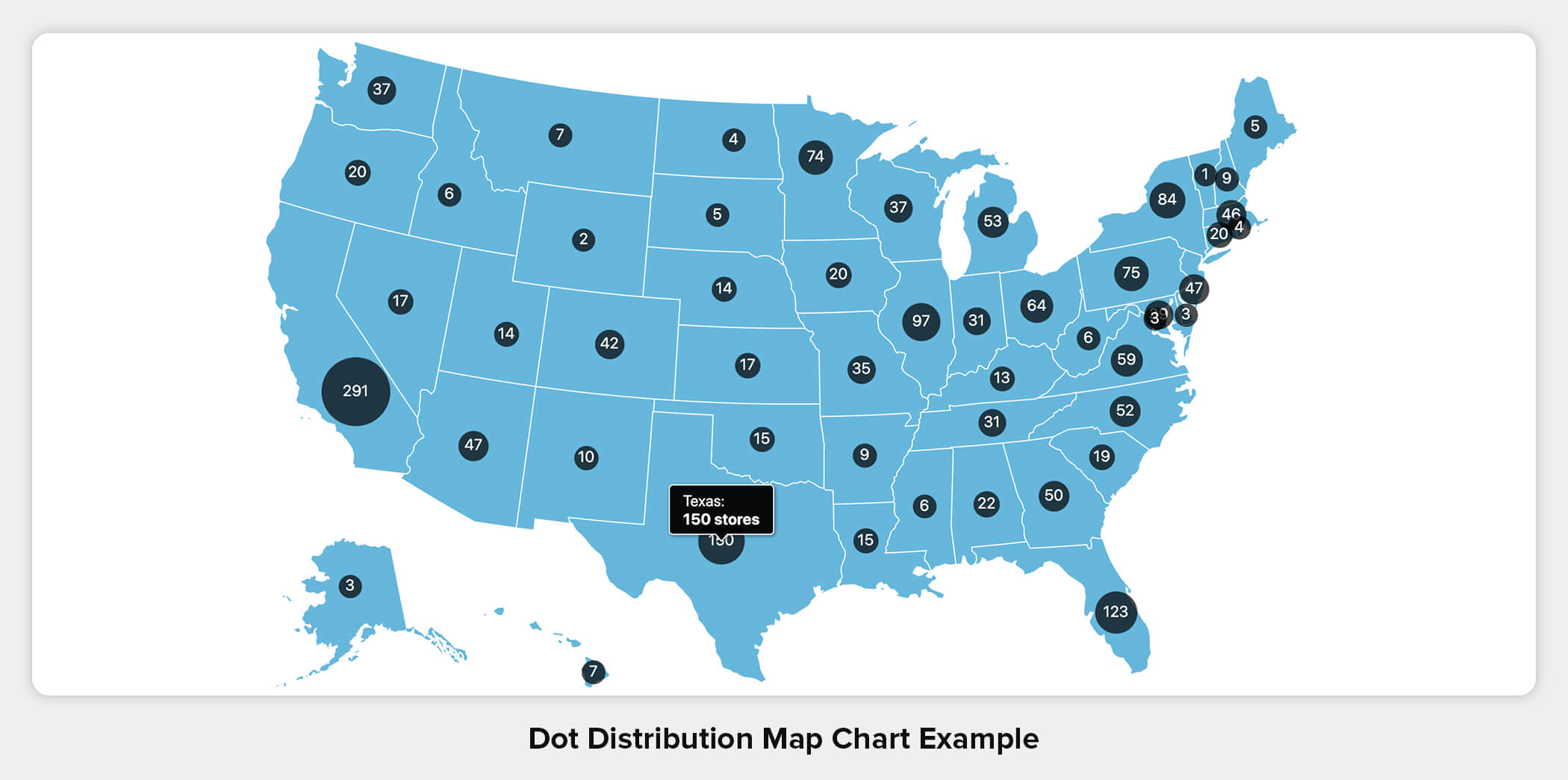 Dot Distribution Map Chart Example